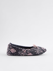 Laura Ashley Navy Ballet Slippers - Image 2 of 5