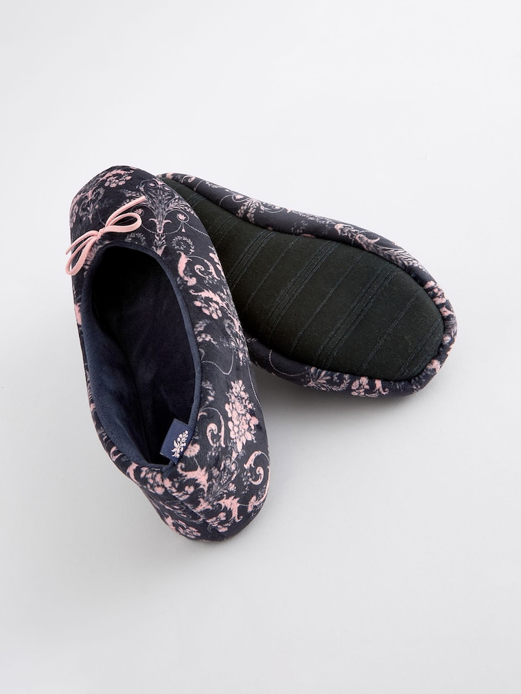 Laura Ashley Navy Ballet Slippers - Image 3 of 5