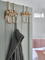 Set of 2 Gold Yours and Mine Over Door Hooks - Image 1 of 5