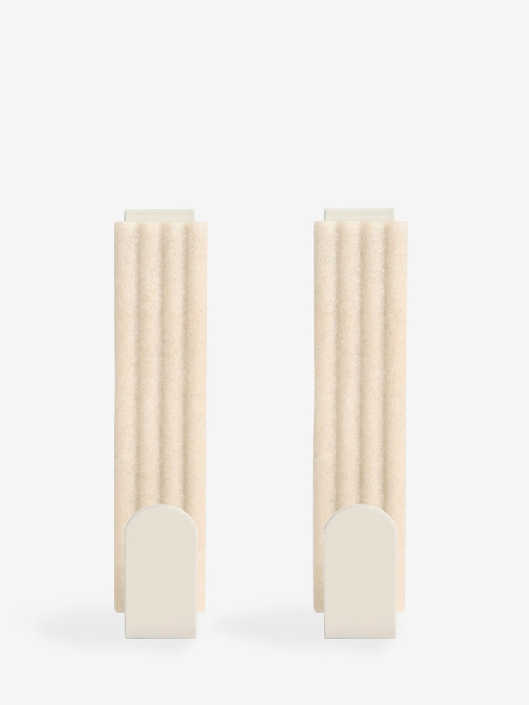 Set of 2 Natural Rib Over Door Hooks - Image 3 of 4