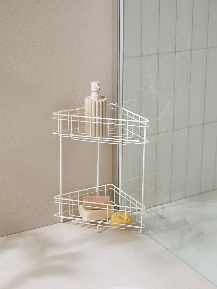 White Small Free-Standing Corner Caddy - Image 1 of 5