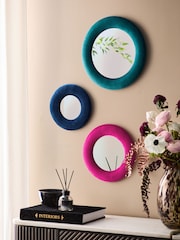 Set of 3 Velvet Wall Mirrors - Изображение 1 4