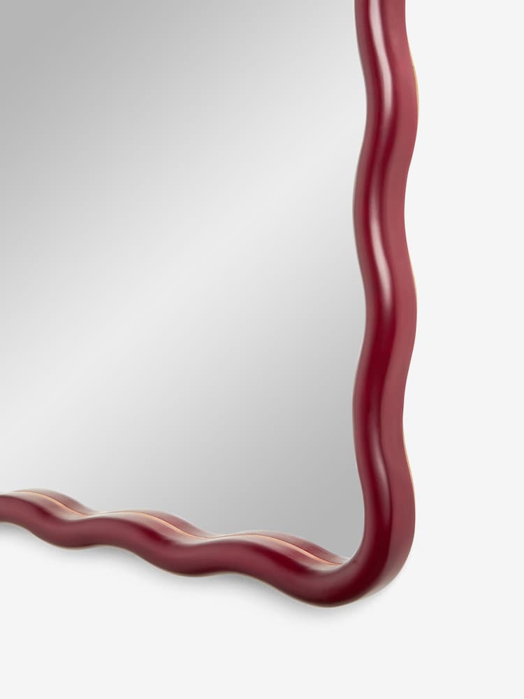 مرآة حائط خشب صنوبر شكل مموج - Image 3 of 5
