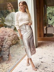 Friends Like These Ivory White Embellished Cable Jumper - Image 2 of 4