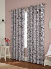 Cath Kidston Blue Marble Hearts Made to Measure 100% Cotton Curtains - Image 2 of 9