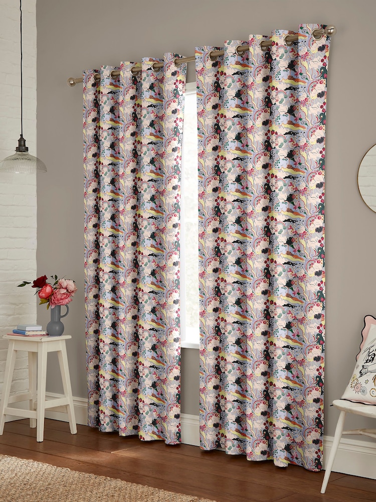 Cath Kidston Multi Silver Linings Made to Measure 100% Cotton Curtains - Image 2 of 9