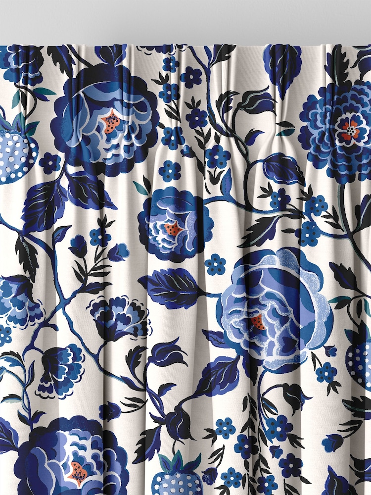 Cath Kidston Blue Strawberry Gardens Made to Measure 100% Cotton Curtains - Image 5 of 9