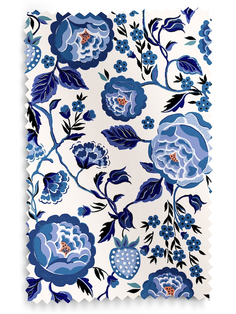 Cath Kidston Blue Strawberry Gardens Made to Measure 100% Cotton Curtains - Image 9 of 9