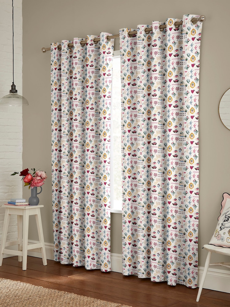 Cath Kidston Multi Wear Your Heart Made to Measure 100% Cotton Curtains - Image 2 of 9