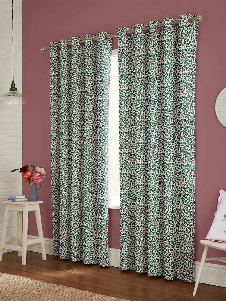 Cath Kidston Green Marble Hearts Made to Measure 100% Cotton Curtains - Image 2 of 9