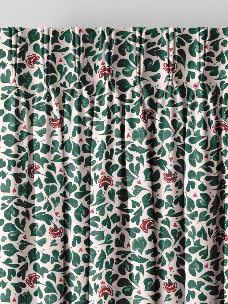 Cath Kidston Green Marble Hearts Made to Measure 100% Cotton Curtains - Image 5 of 9