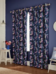 Cath Kidston Navy Blue Ribbon Roses Made to Measure Curtains - Image 2 of 9