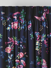 Cath Kidston Navy Blue Ribbon Roses Made to Measure Curtains - Image 5 of 9