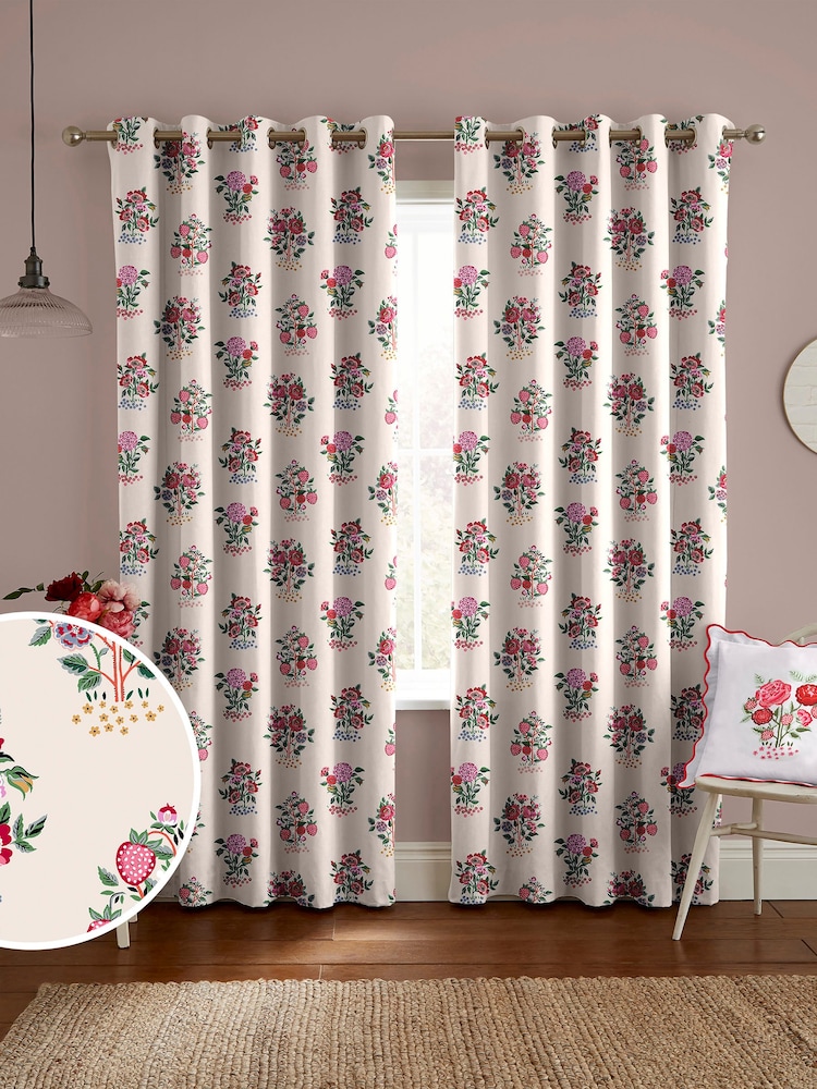 Cath Kidston Pink Kingdom Posey Made to Measure 100% Cotton Curtains - Image 1 of 9