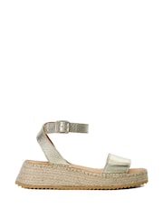 Dune London Gold Layney Flared Espadrille Sandals - Image 3 of 7