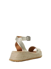 Dune London Gold Layney Flared Espadrille Sandals - Image 5 of 7