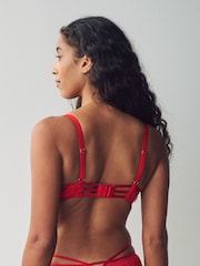 Red Non Pad Balcony Lace Bra A-E - Image 2 of 6