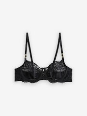Black Non Pad Balcony Lace Bra A-E - Image 7 of 9