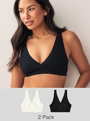 Черный/кремовый - Seamless Non Wire Nursing Ultimate Comfort Bras 2 Pack - Image 1 of 9