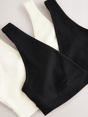 Черный/кремовый - Seamless Non Wire Nursing Ultimate Comfort Bras 2 Pack - Image 8 of 9