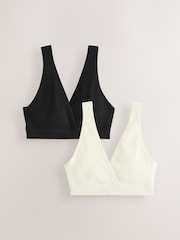 Black/Cream Ultimate Comfort Seamless Non Wire Bras 2 Pack - Image 7 of 11