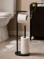 Black Pebble Floor Standing Toilet Roll Holder - Image 1 of 6