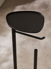 Black Pebble Floor Standing Toilet Roll Holder - Image 3 of 6