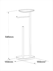 Black Pebble Floor Standing Toilet Roll Holder - Image 4 of 6