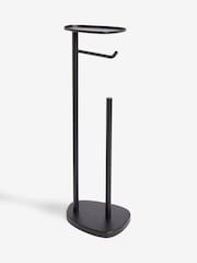 Black Pebble Floor Standing Toilet Roll Holder - Image 5 of 6