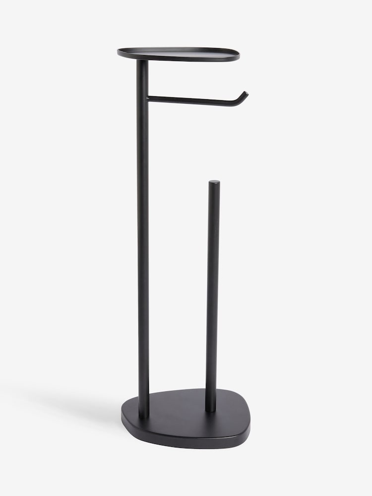 Black Pebble Floor Standing Toilet Roll Holder - Image 6 of 6