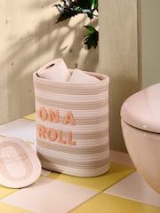 Natural Stripe On a Roll Slogan Toilet Roll Storage - Image 2 of 4