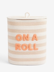 Natural Stripe On a Roll Slogan Toilet Roll Storage - Image 4 of 4