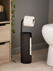 Black Rib Toilet Roll Holder - Image 1 of 4