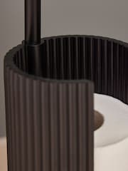 Black Rib Toilet Roll Holder - Image 2 of 4