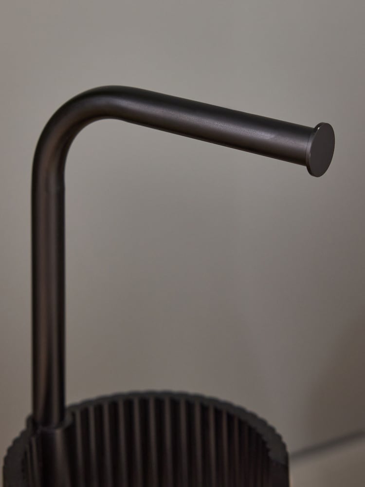Black Rib Toilet Roll Holder - Image 3 of 4