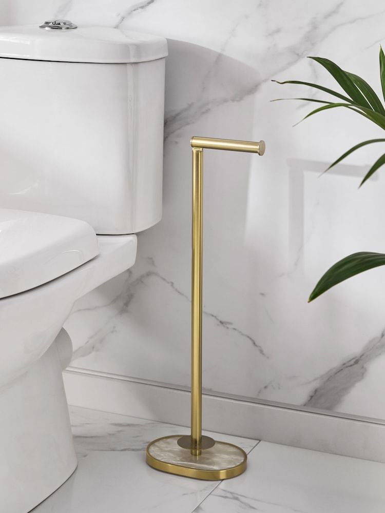 Gold Pearl Pivot Top Toilet Roll Holder - Image 2 of 5