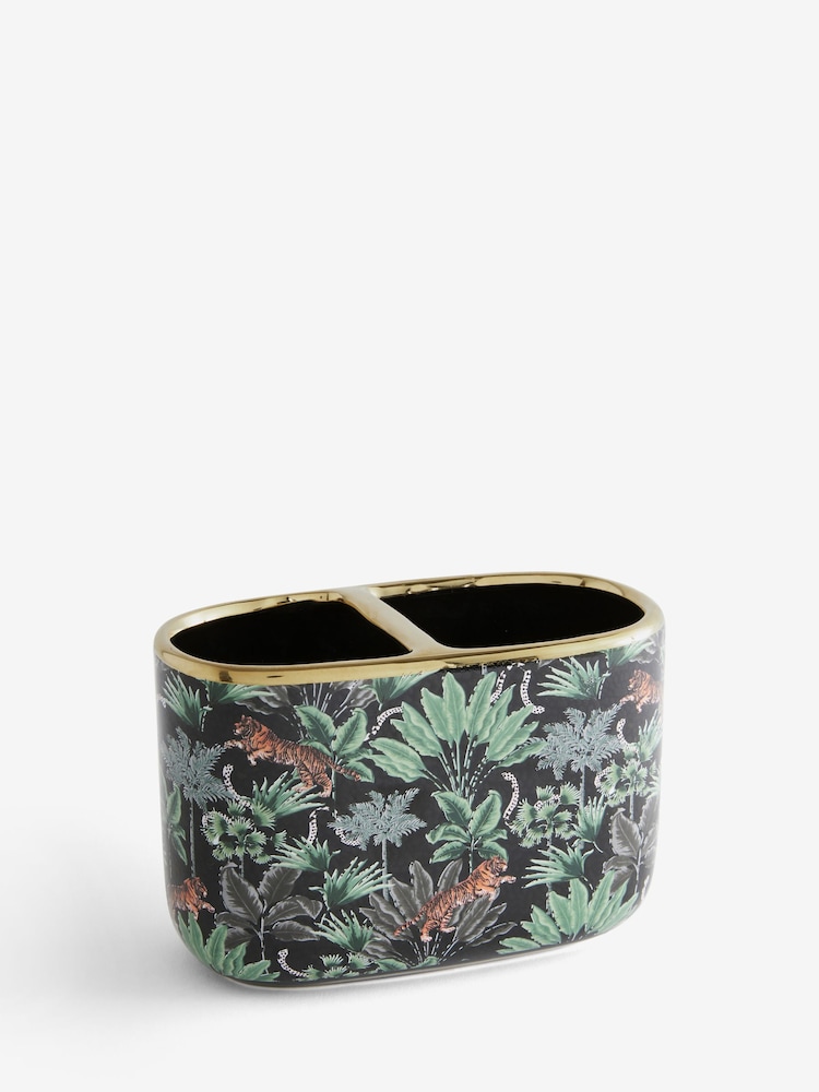 Black Tiger Print Toothbrush Tidy - Image 3 of 3