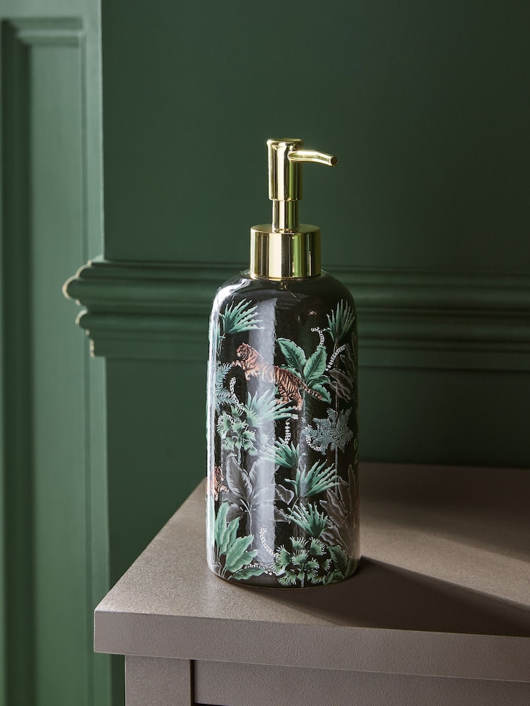 Black Tiger Print Soap Dispenser - Image 1 of 3