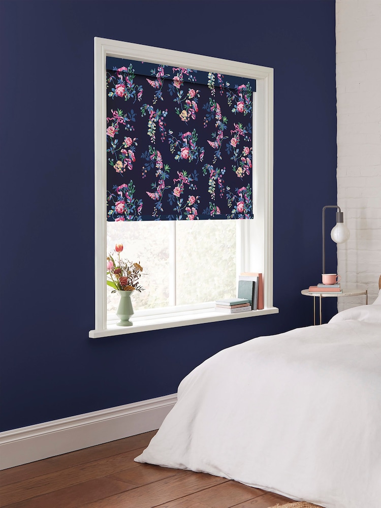Cath Kidston Navy Blue Ribbon Roses Made to Measure Roller Blind - Image 2 of 6