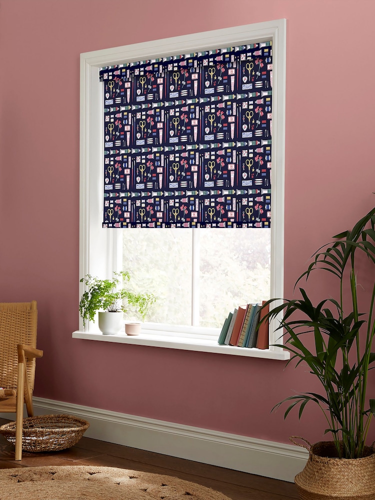 Cath Kidston Navy Blue Artist Curator Made to Measure Roller Blind - Image 2 of 6
