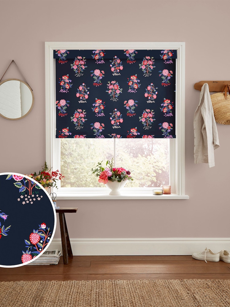 Cath Kidston Navy Blue Kingdom Posey Made to Measure Roller Blind - Image 1 of 6