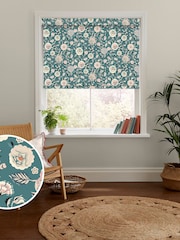 Cath Kidston Teal Blue Strawberry Gardens Made to Measure Roller Blind - Image 1 of 6