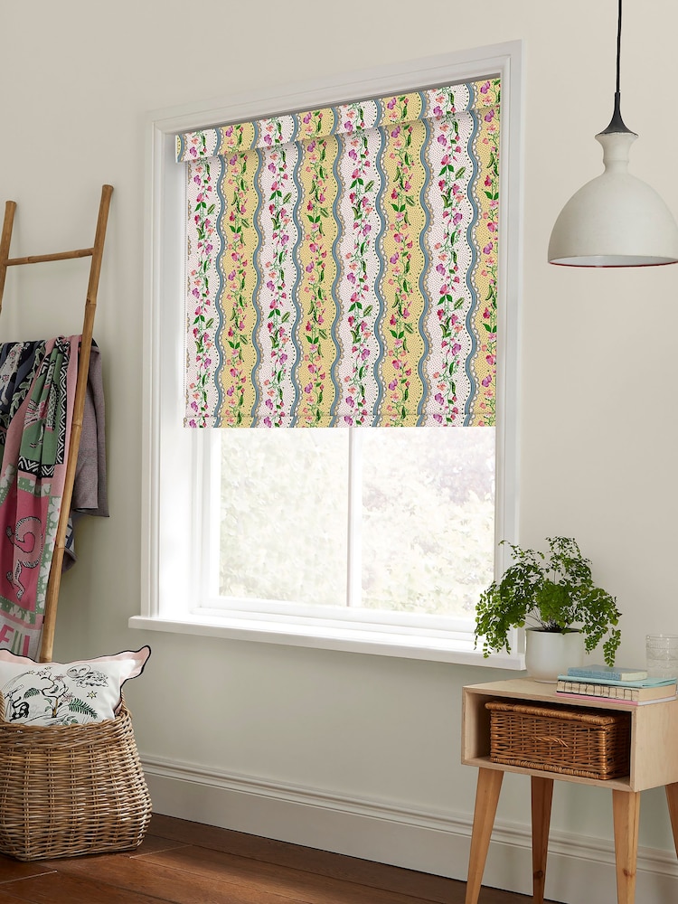 Cath Kidston Yellow Sweet Pea Stripe Made to Measure Roller Blind - Image 2 of 6