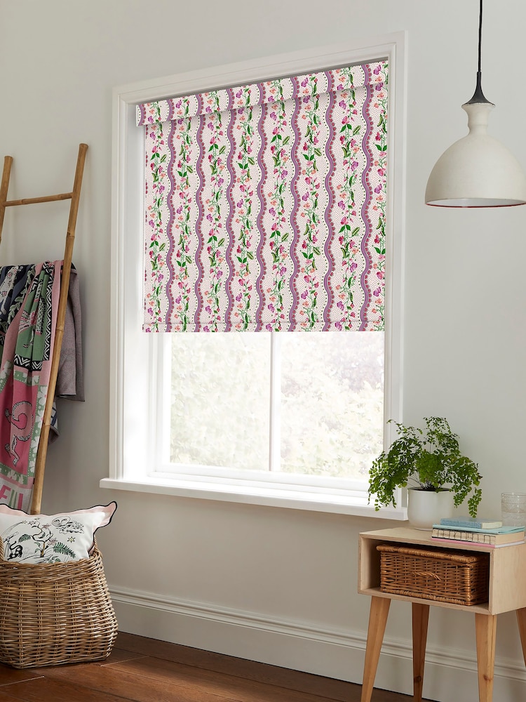 Cath Kidston Pink Sweet Pea Stripe Made to Measure Roller Blind - Image 2 of 6