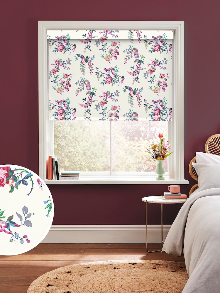 Cath Kidston Cream Ribbon Roses Made to Measure Roller Blind - Image 1 of 6