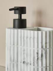 White Marble Effect Rib Soap Tidy Dispenser - Image 3 of 5