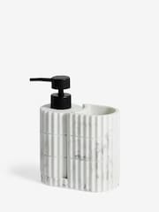 White Marble Effect Rib Soap Tidy Dispenser - Image 4 of 5