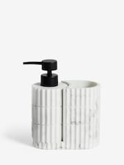 White Marble Effect Rib Soap Tidy Dispenser - Image 5 of 5