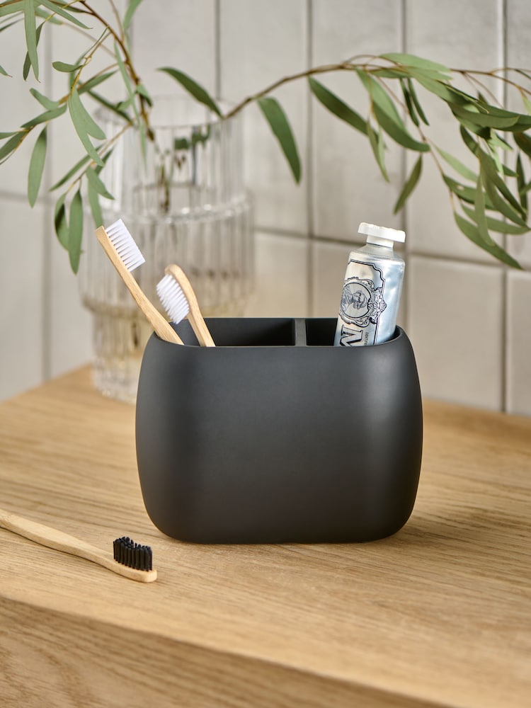 Black Moderna Soft Touch Double Toothbrush Tidy - Image 1 of 3
