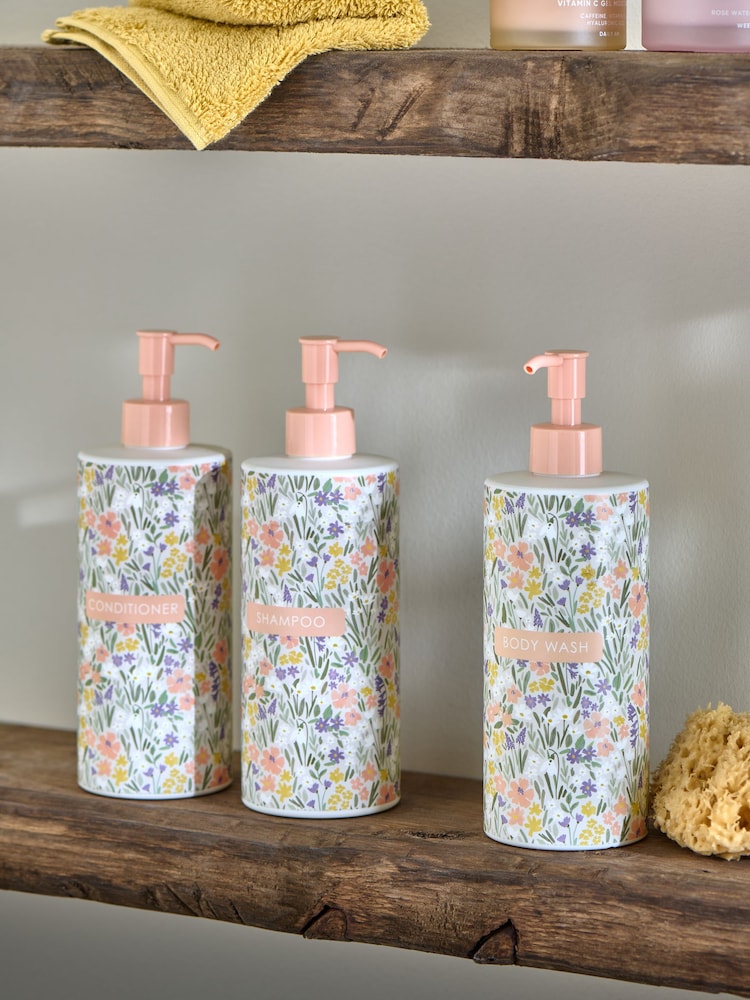 Set of 3 Multi Floral Reusable Dispenser Bottles - Image 1 of 2
